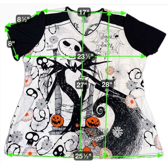 Assorted Halloween-Themed Scrub Tops Bundle XL Dickies UA Scrubs Disney 1-Pants - Picture 2 of 16